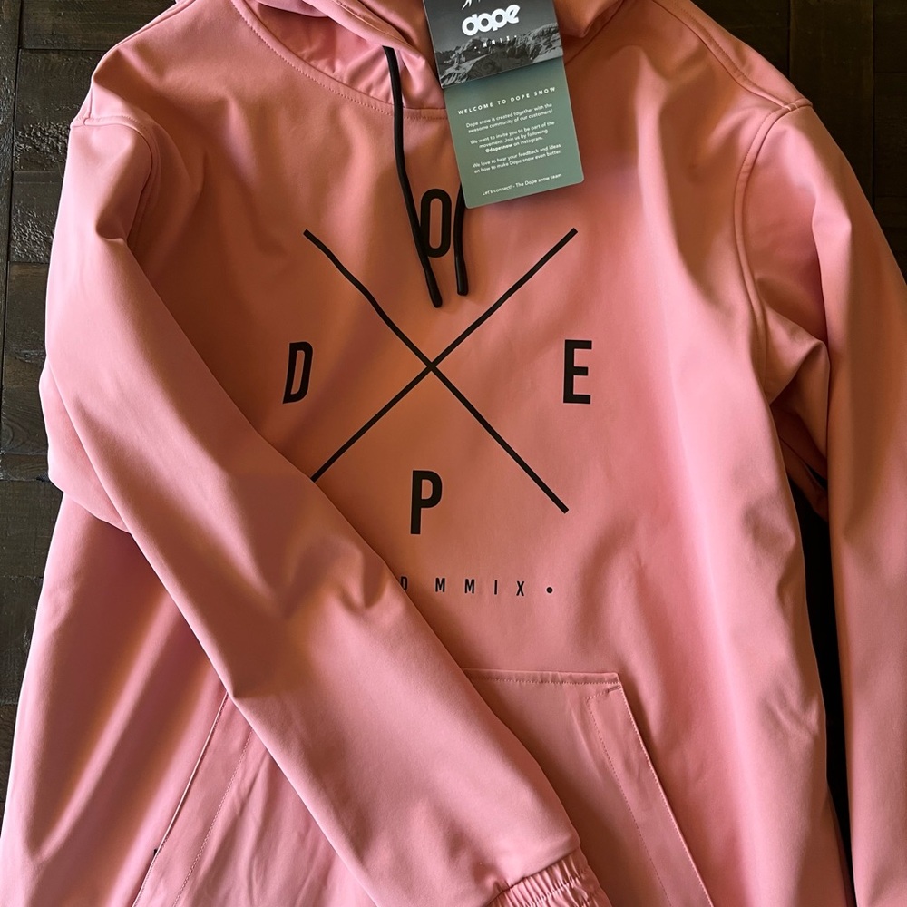 DOPE Pink Ski/Snowboarding Hoodie with Black Accents